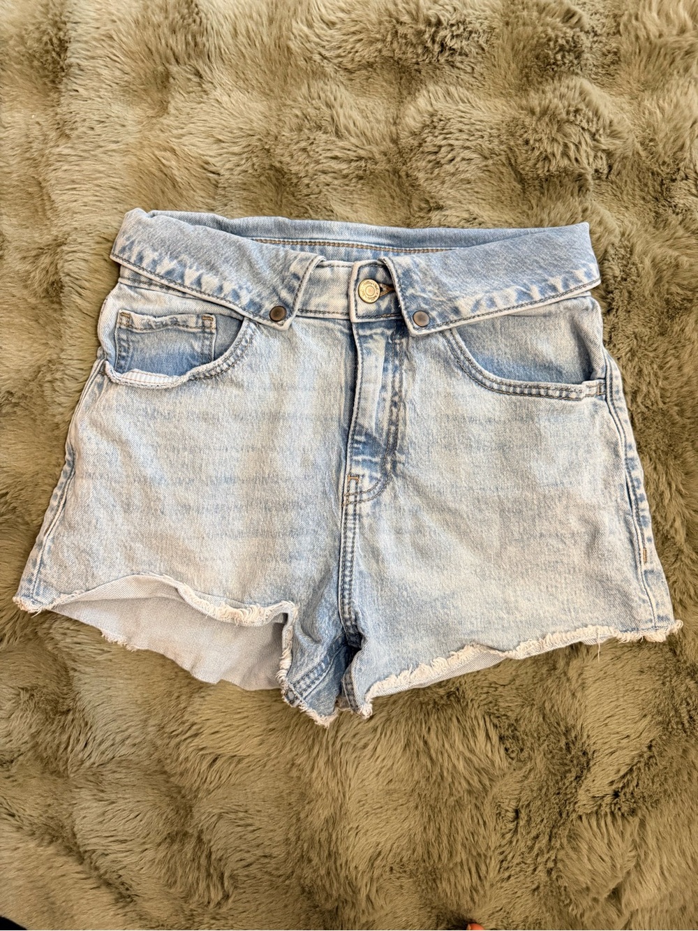 High-Rise Light Wash Denim Shorts for Women